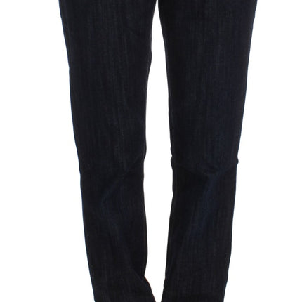 Cavalli Blue Cotton Straight Fit Stretch Jeans