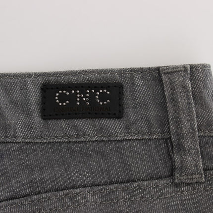 Costume National Gray Cotton Blend Slim Fit Jeans