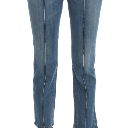 Costume National Blue Cotton Slim Fit Cropped Jeans