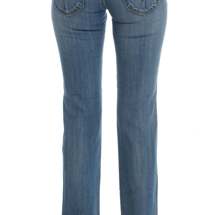 Costume National Blue Cotton Slim Fit Cropped Jeans