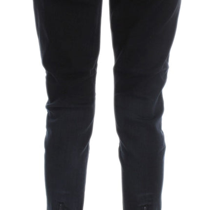 Costume National Black Cotton Slim Fit Cropped Jeans