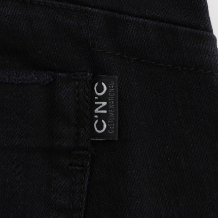 Costume National Black Cotton Slim Fit Cropped Jeans