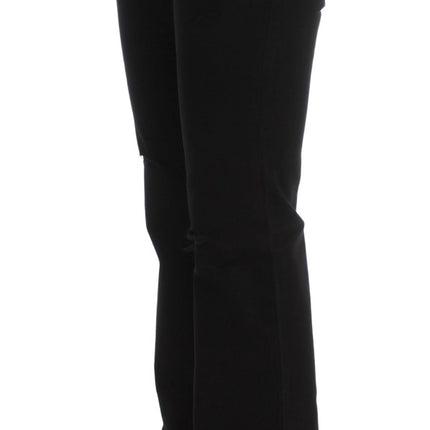 Costume National Black Cotton Slim Fit Bootcut Jeans