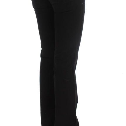 Costume National Black Cotton Slim Fit Bootcut Jeans