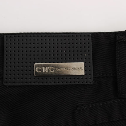 Costume National Black Cotton Slim Fit Bootcut Jeans