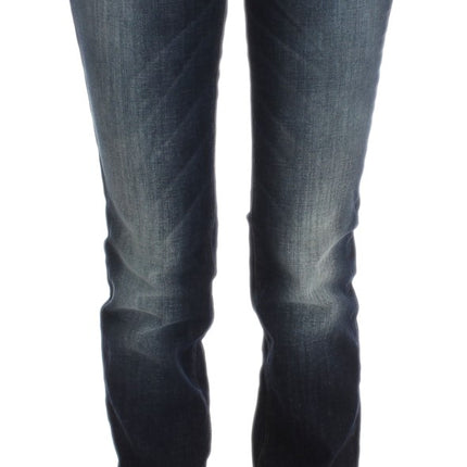 Costume National Blue Cotton Slim Fit Bootcut Jeans