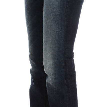 Costume National Blue Cotton Slim Fit Bootcut Jeans