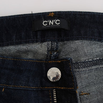 Costume National Blue Cotton Slim Fit Bootcut Jeans