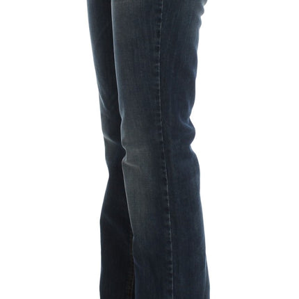 Costume National Blue Cotton Blend Bootcut Jeans