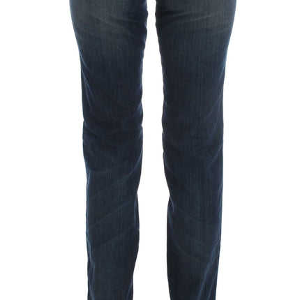 Costume National Blue Cotton Blend Bootcut Jeans
