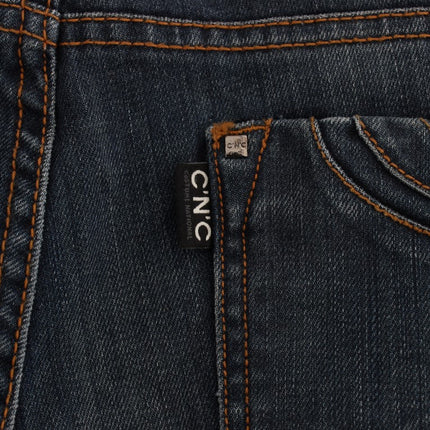 Costume National Blue Cotton Blend Bootcut Jeans