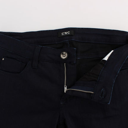 Costume National Blue Cotton Blend Slim Fit Jeans