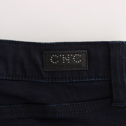 Costume National Blue Cotton Blend Slim Fit Jeans
