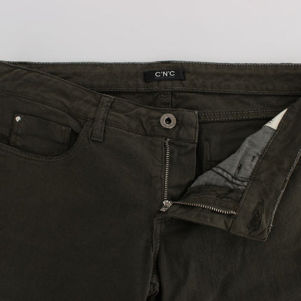 Costume National Green Cotton Blend Slim Fit Jeans