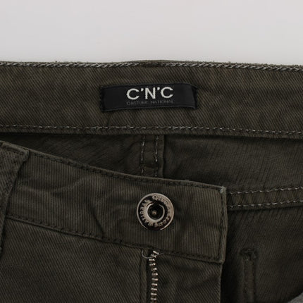 Costume National Green Cotton Blend Slim Fit Jeans