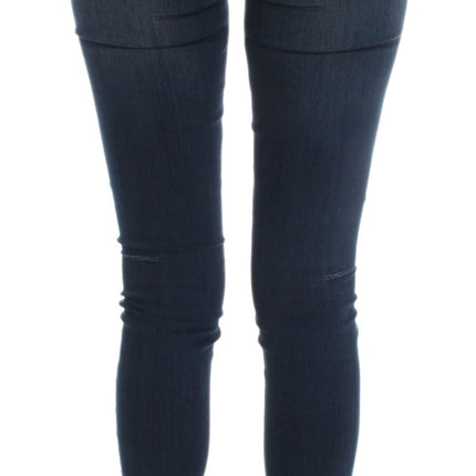 Costume National Blue Cotton Blend Slim Fit Jeans