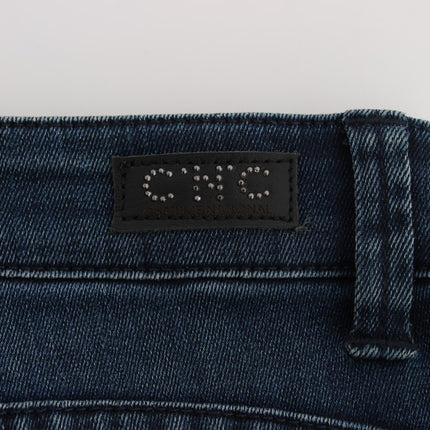Costume National Blue Cotton Blend Slim Fit Jeans