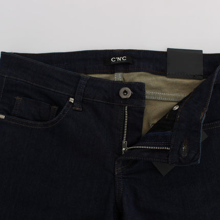 Costume National Blue Cotton Blend Slim Fit Jeans