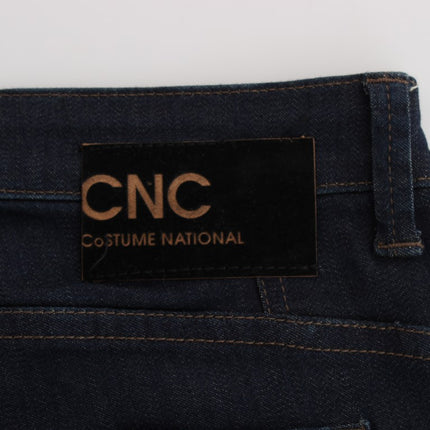 Costume National Blue Cotton Blend Slim Fit Jeans