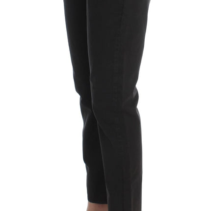 Costume National Black Cotton Capri Cropped Denim Jeans