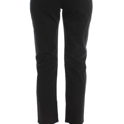 Costume National Black Cotton Capri Cropped Denim Jeans