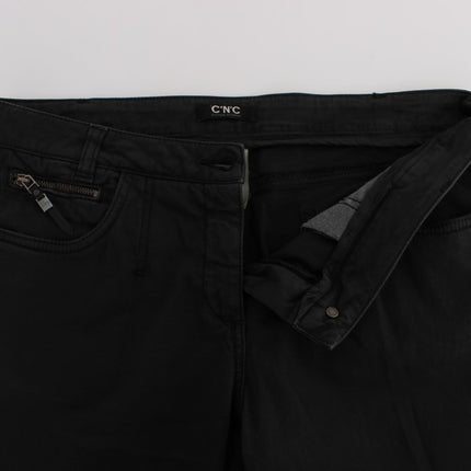 Costume National Black Cotton Capri Cropped Denim Jeans