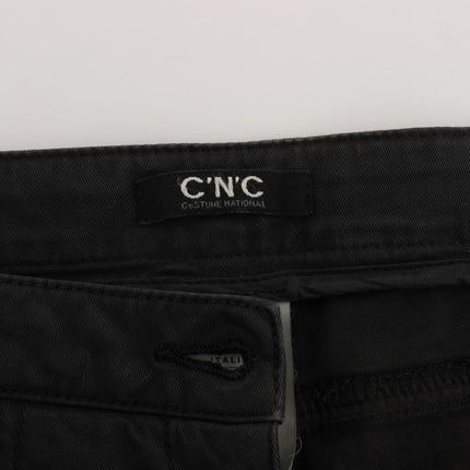Costume National Black Cotton Capri Cropped Denim Jeans