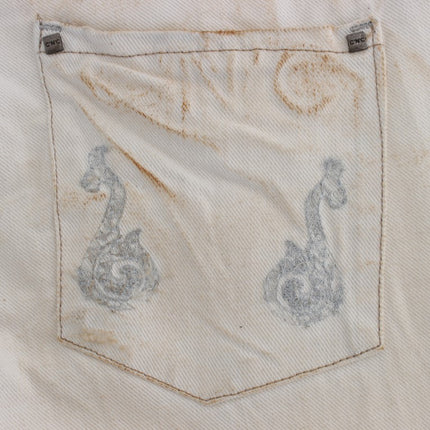 Costume National White Cotton Slim Fit Bootcut Jeans