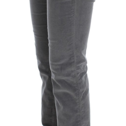 Costume National Gray Cotton Super Slim Corduroys Jeans