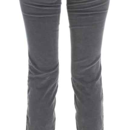 Costume National Gray Cotton Super Slim Corduroys Jeans
