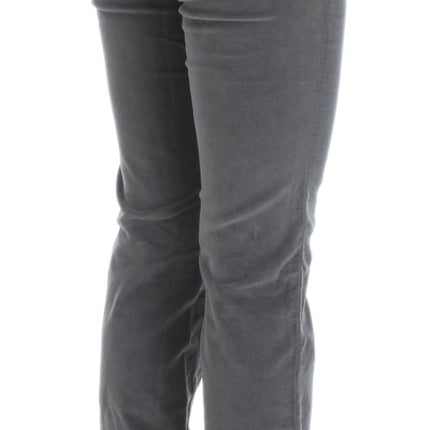 Costume National Gray Cotton Super Slim Corduroys Jeans