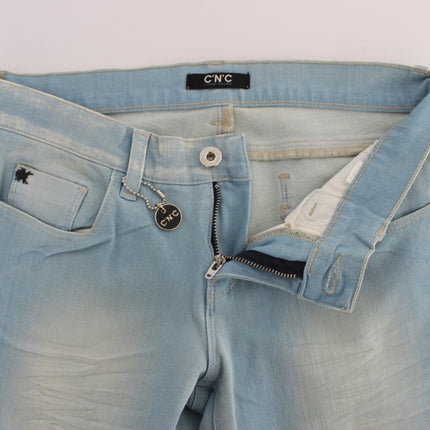 Costume National Blue Cotton Blend Super Slim Fit Jeans