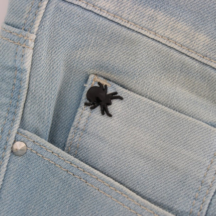 Costume National Blue Cotton Blend Super Slim Fit Jeans