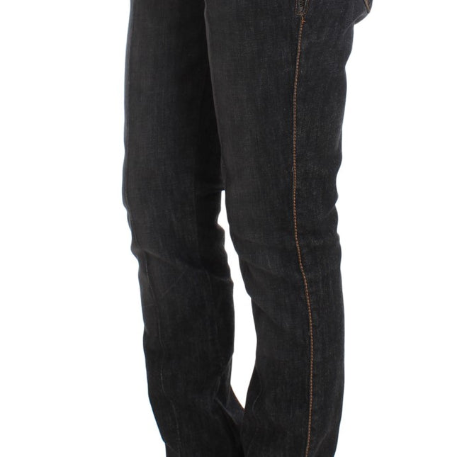 Ermanno Scervino Gray Cotton Slim Fit Denim Jeans