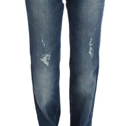 Ermanno Scervino Blue Wash Cotton Blend Slim Fit Jeans