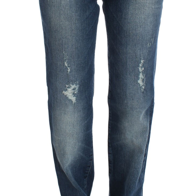 Ermanno Scervino Blue Wash Cotton Blend Slim Fit Jeans