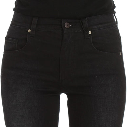 Ermanno Scervino Blue Cotton Blend Slim Fit Bootcut Jeans
