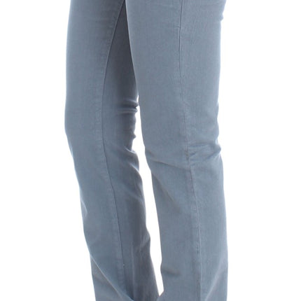 Ermanno Scervino Blue Cotton Blend Slim Fit Bootcut Jeans