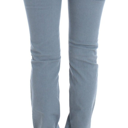 Ermanno Scervino Blue Cotton Blend Slim Fit Bootcut Jeans