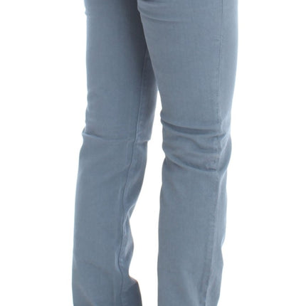 Ermanno Scervino Blue Cotton Blend Slim Fit Bootcut Jeans