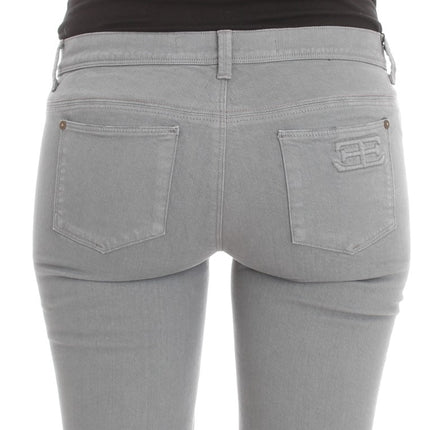 Ermanno Scervino Blue Cotton Blend Slim Fit Bootcut Jeans