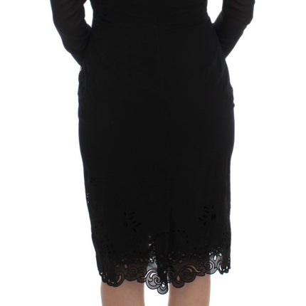 Dolce & Gabbana Black Silk Stretch Sheath Dress