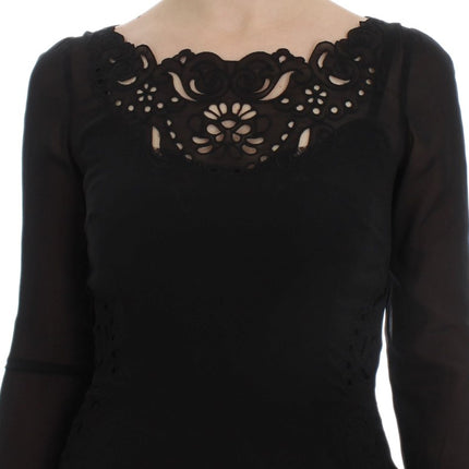 Dolce & Gabbana Black Silk Stretch Sheath Dress