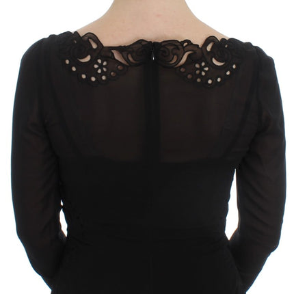 Dolce & Gabbana Black Silk Stretch Sheath Dress