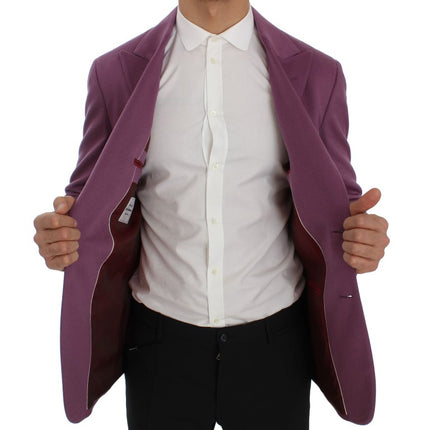 Dolce & Gabbana Purple Cashmere Slim Fit Blazer Jacket