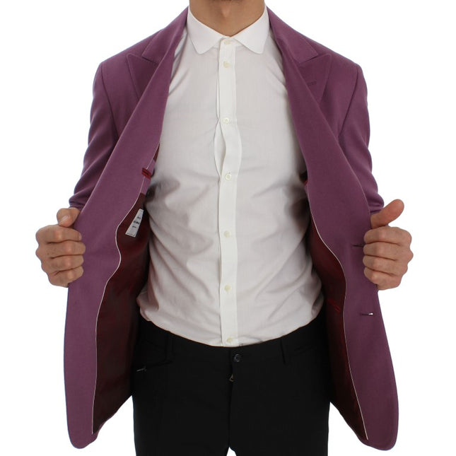Dolce & Gabbana Purple Cashmere Slim Fit Blazer Jacket