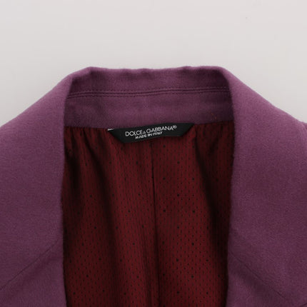Dolce & Gabbana Purple Cashmere Slim Fit Blazer Jacket