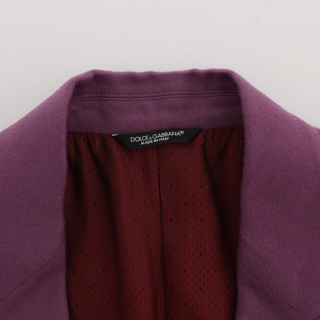 Dolce & Gabbana Purple Cashmere Slim Fit Blazer Jacket