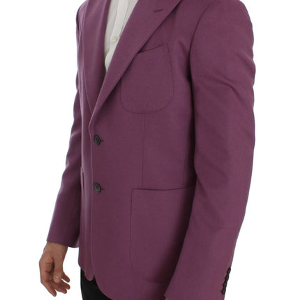 Dolce & Gabbana Purple Cashmere Slim Fit Blazer Jacket