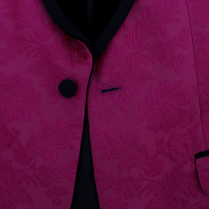 Dolce & Gabbana Pink Floral Brocade Slim Blazer Jacket Dolce & Gabbana